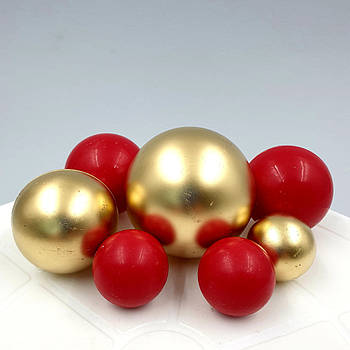 Шоколадні сфери Червоні-золоті — 7 шт.