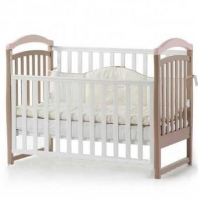 Ліжечко Верес ЛД6 без коліс без ящика 06.1.1.12, капучино/рожевий, рожевий, фото 1