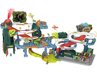 Автотрек Homkey 9910 A Динозаври з паркінгом на батарейках із машинками та двома ліфтами зі звуком і світлом