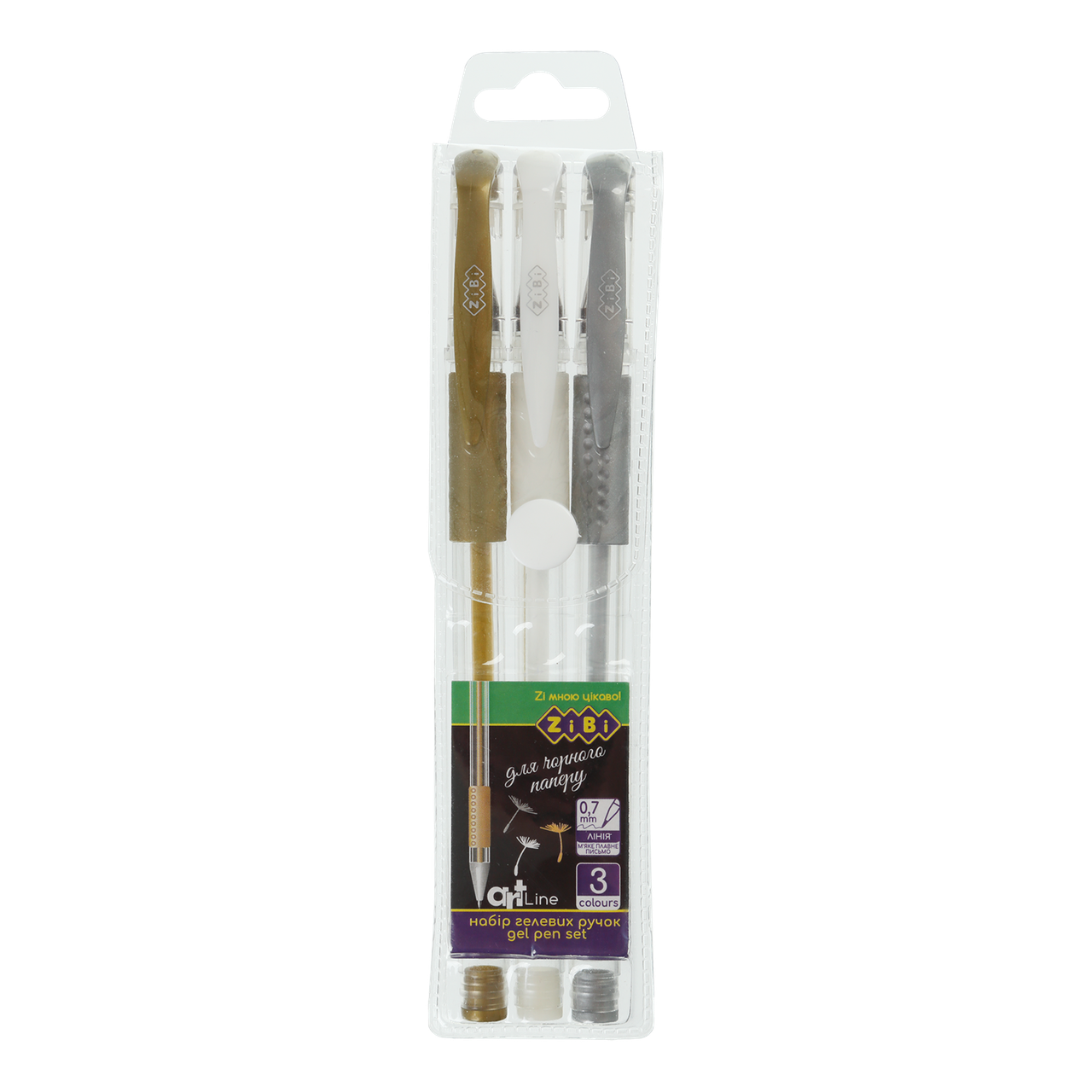 Набір з 3-х гелевих ручок BLACK PAPER, ART Line, фото 1