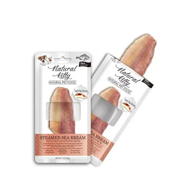 Ласощі для котів і собак Natural Kitty Original Series шматочки морського ляща приготовлені на пару 30 г