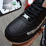 Чоловічі кросівки Nike Air Force 1 '07 QS 'Black Skeleton' осінь-весна демісезонні чорні. Живе фото, фото 6