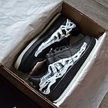 Чоловічі кросівки Nike Air Force 1 '07 QS 'Black Skeleton' осінь-весна демісезонні чорні. Живе фото, фото 3