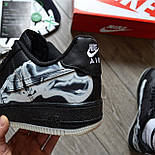Чоловічі кросівки Nike Air Force 1 '07 QS 'Black Skeleton' осінь-весна демісезонні чорні. Живе фото, фото 9