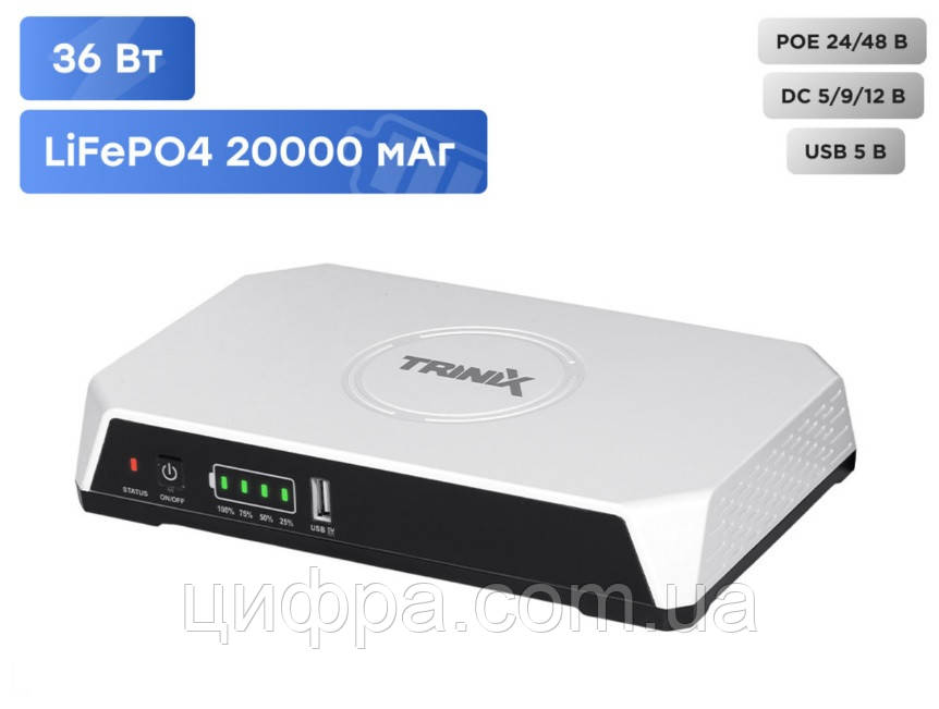 Міні джерело безперебійного живлення Trinix TRX-MUPS-3648PoE