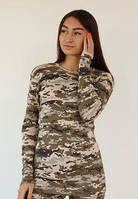 Лонгслів утеплений універсальний С М Л ХЛ 2ХЛ 3ХЛ рібана начос (80% бавовна + 20% поліестер) ПІКСЕЛЬ