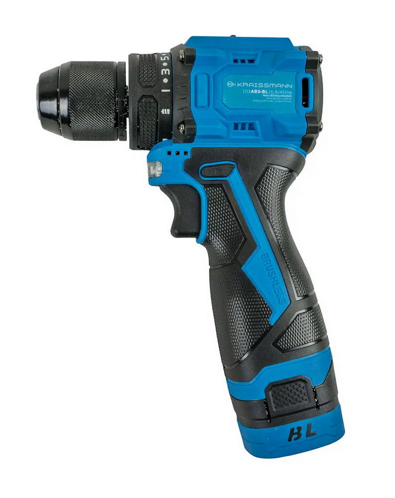Шурупокрут акумуляторний KRAISSMANN 103 ABS-BL 16.8/45 Nm (у кейсі), фото 1