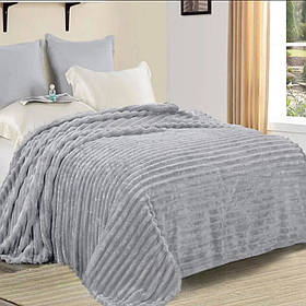 Плед Шарпей Преміум світло-сірий 160х210 із мікрофібри Велсофт полуторне покривало