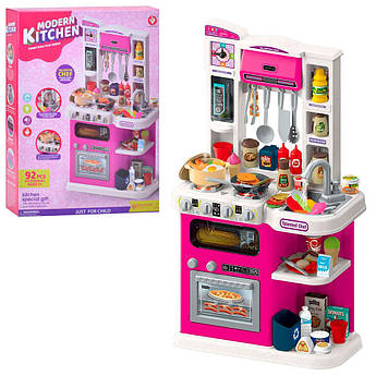Дитяча велика інтерактивна кухня 922-177 подавання води парогенератор світло-звук 92 предметів