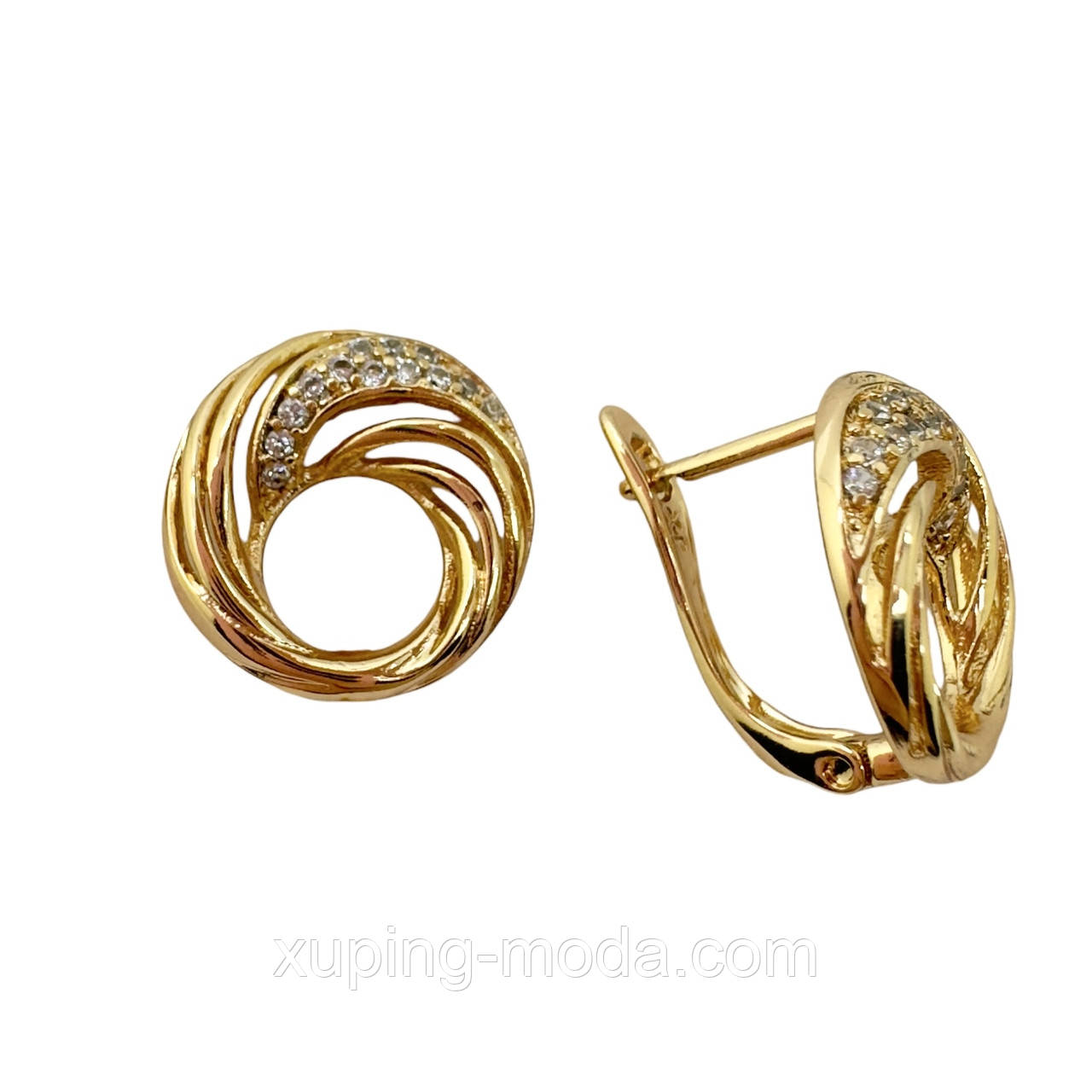 Сережки ксюпінг. 13 см. 18к, фото 1