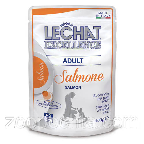 Акція 12+12! корм для котів Monge (Монж) Lechat Excellenc Cat Adult лосось 0.1 кг 24 шт