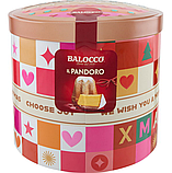 Різдвяний кекс Пандоро Pandoro Balocco in latta у колекційній залізній скринці Joy is in the air 750г, фото 3