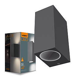 Архітектурний LED світильник VIDEX |GU10x2, 220V, IP54| Чорний VL-AR012G