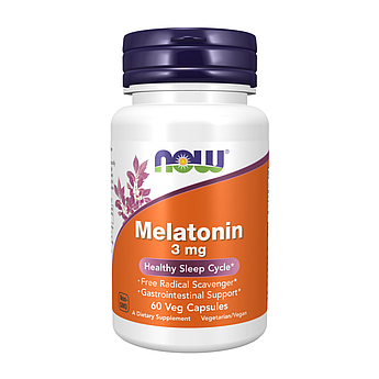 NOW MELATONIN / МЕЛАТОНІН 3мг в капсулах №60