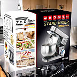 Планетарний міксер 3500 Вт Zepline кухонний міксер 6 л із нержавіючої сталі, фото 8