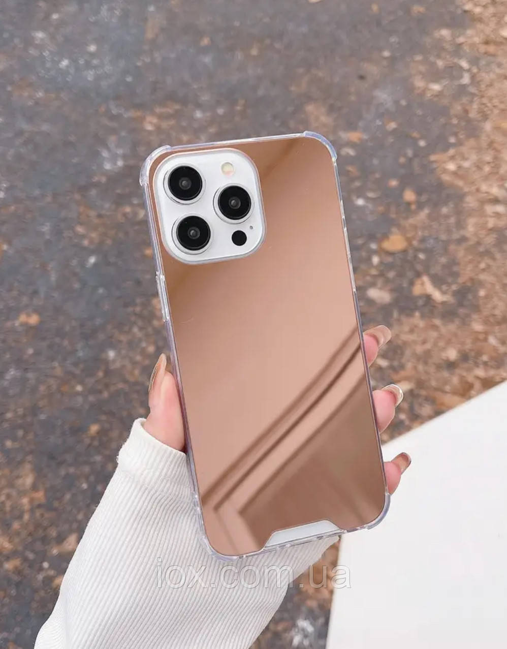 Дзеркальний рожевий силіконовий чохол iphone 14pro max 6.7 дюйма