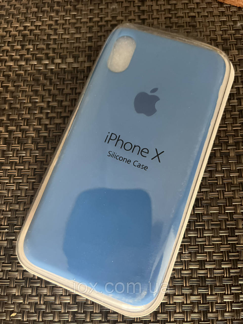 Силіконовий синій чохол-накладка для iPhone X/XS