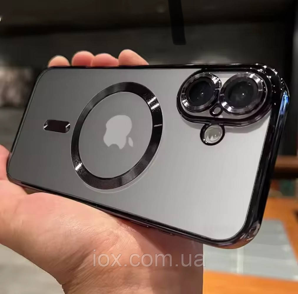 Силиконовый захисний чехол для Iphone 16 чорний MagSafe