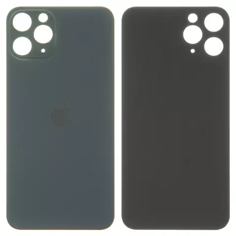Задня панель корпусу для iPhone 11 Pro, зелена, потрібно зняти скло камери, small hole, matte midnight green, фото 1