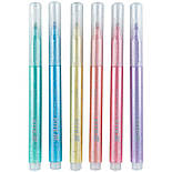 Фломастери з блискітками, набір 6шт, пастельні кольори. Круглий пишучий вузол, фото 3