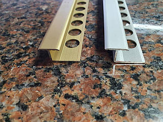 Алюмінієвий профіль, для плітки 8 мм, довжина 2,5 м, Золото-срібло