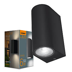 Архітектурний LED світильник VIDEX |6W, 2700K, AC220V-240V, IP54| Чорний VL-AR032-062B