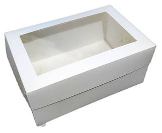 Коробка 25*17*11 см з вікном біла