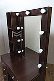 Туалетний столик для візажиста дзеркало з підсвічуванням та поличками для перукарів робоче місце перукаря М620, фото 5