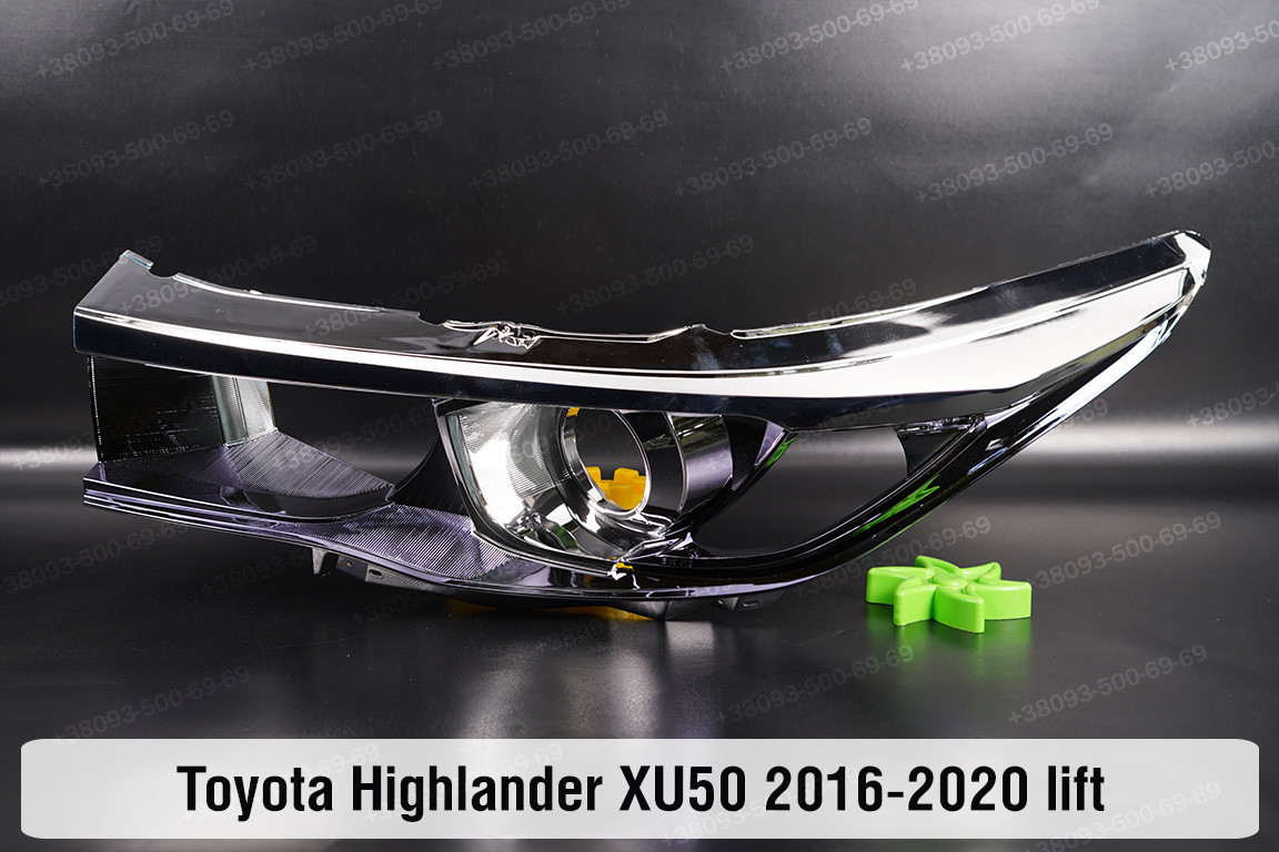 Хромована декоративна маска Toyota Highlander XU50 (2016-2020) рест ліва