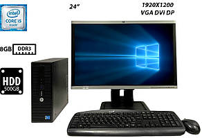 Комплект | Комп'ютер HP ProDesk 400 G2.5 SFF/Core i5-4590S 3.00GHz/8GB DDR3/HDD 500GB | Монітор 24" HP Compaq LA2405 Б/В