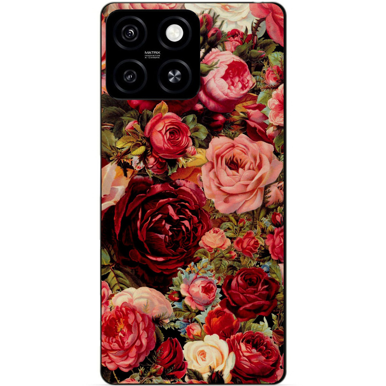 Силіконовий чохол бампер для Zte Blade A55 з малюнком Червоні троянди квіти