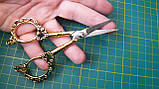 Ножиці для рукоділля. Золоті квіти, 53х121 мм, фото 4