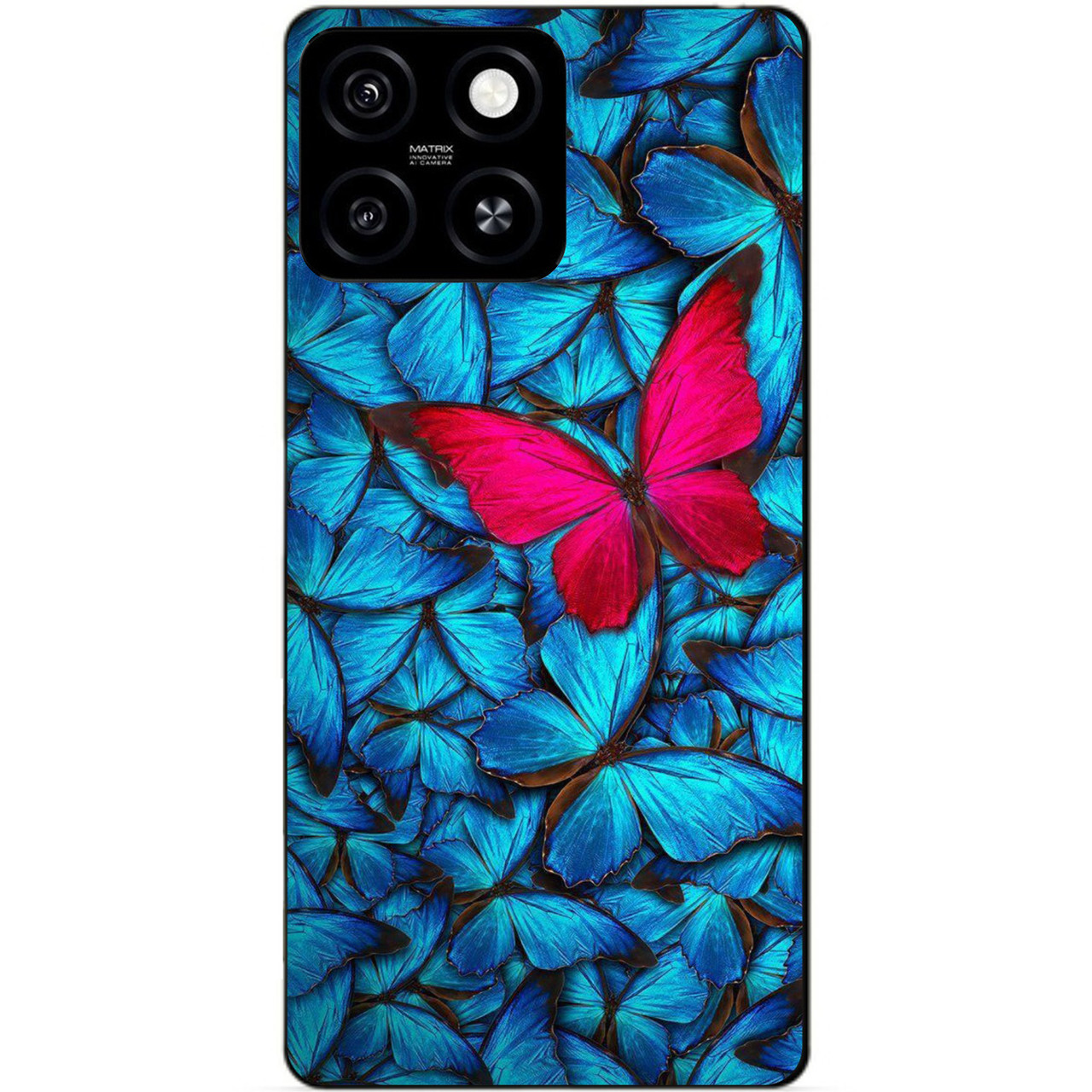 Силіконовий чохол бампер для Zte Blade A55 з малюнком Метелики