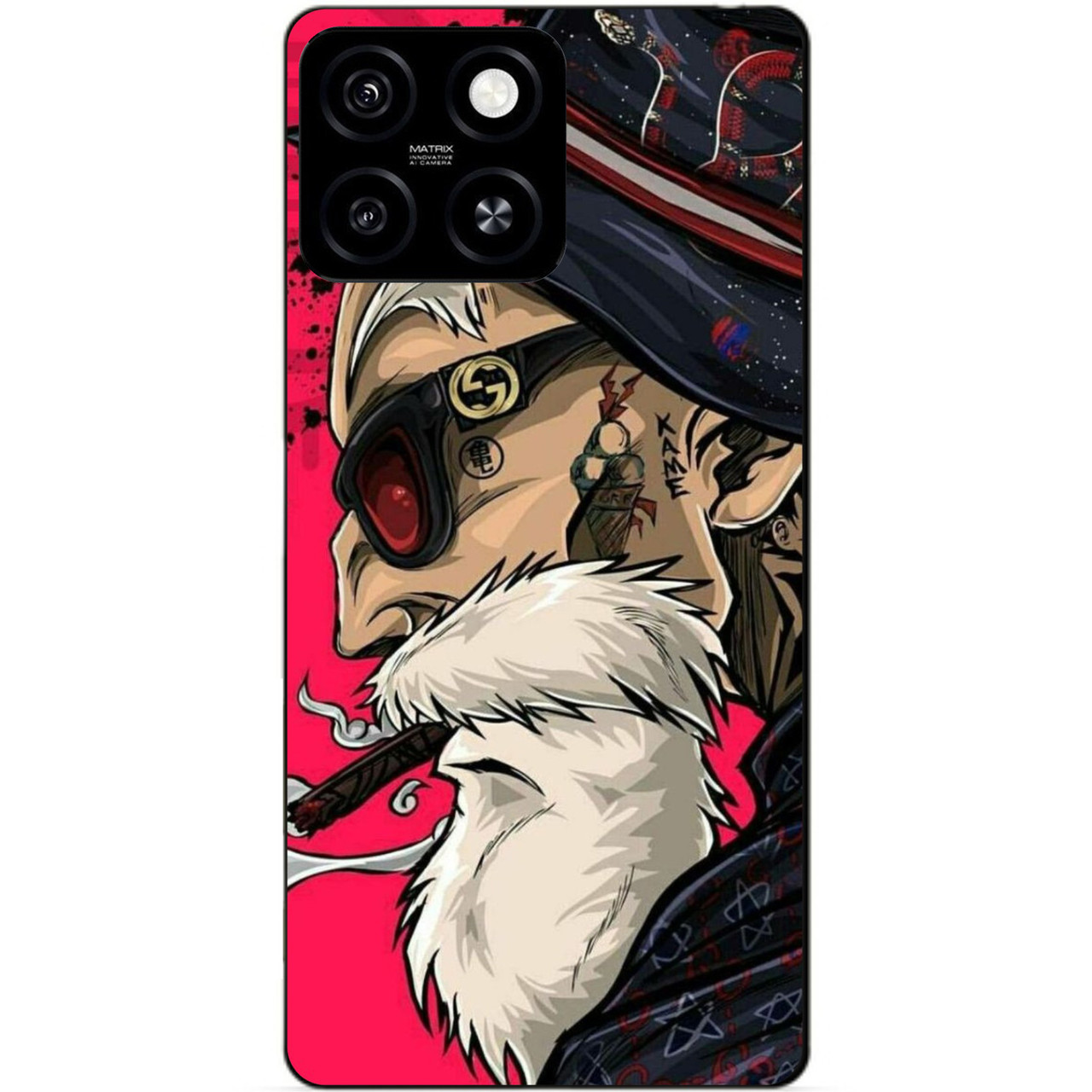 Силіконовий чохол бампер для Zte Blade A55 з малюнком Дід Хіпстер