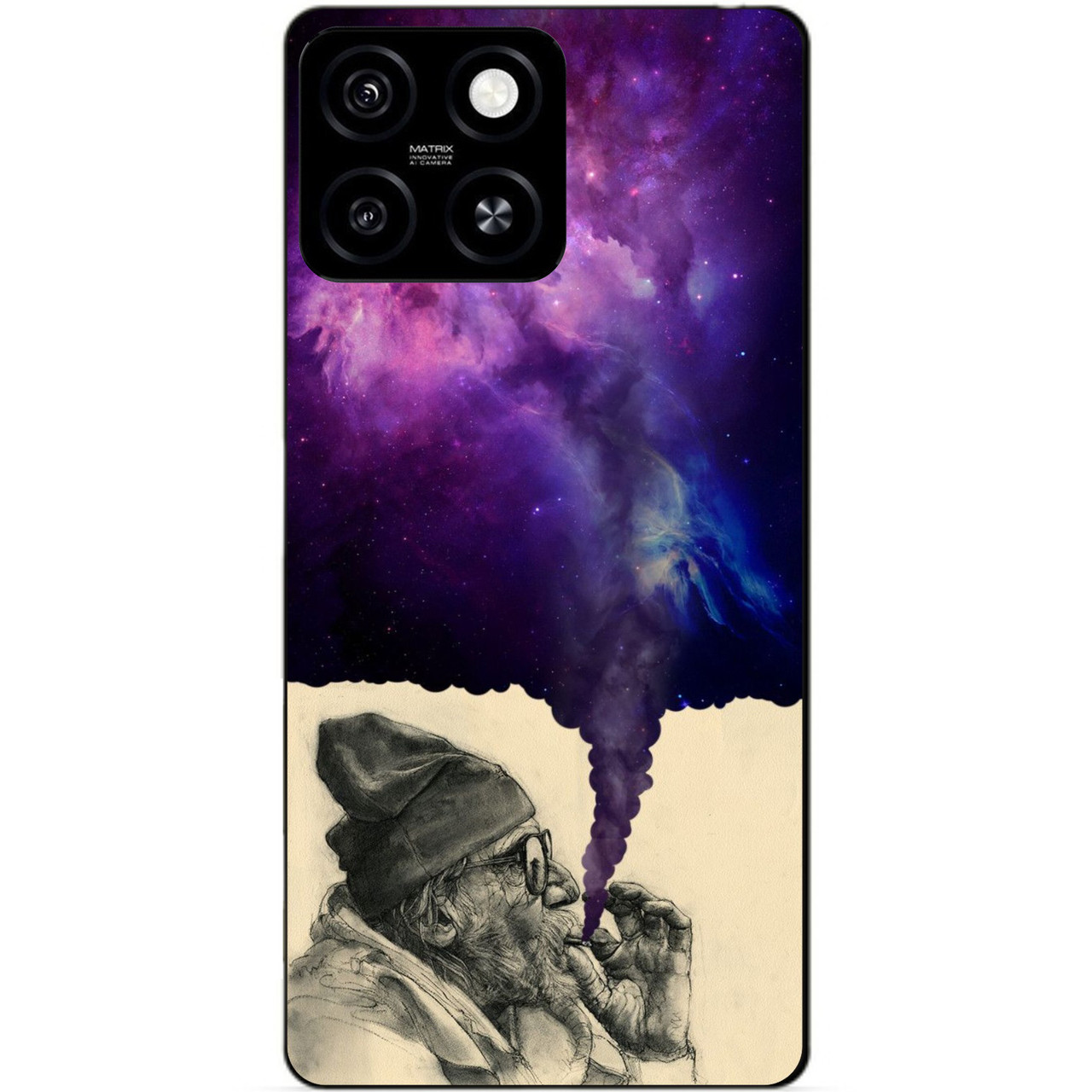 Силіконовий чохол бампер для Zte Blade A55 з малюнком Дід Космос Галактика