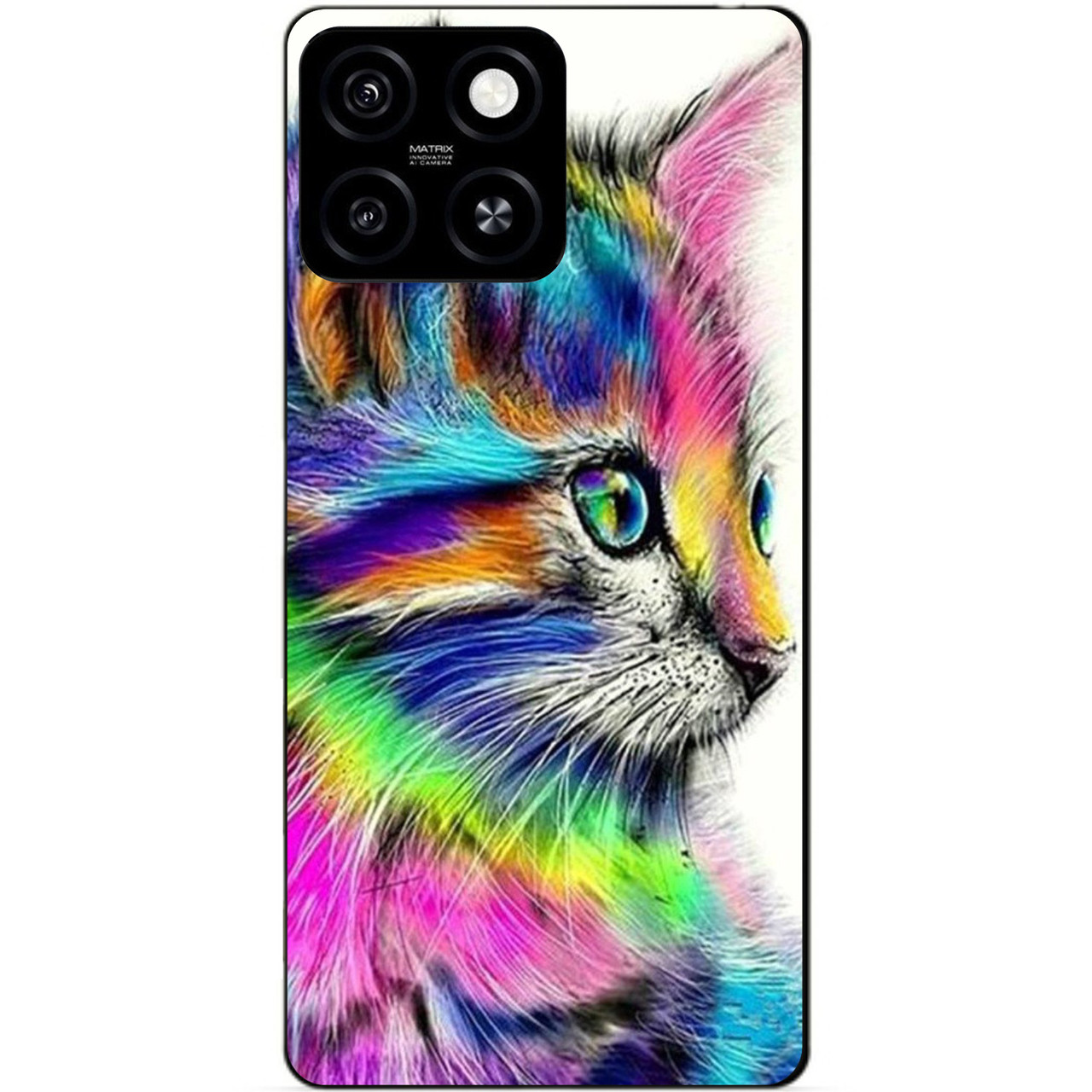 Силіконовий чохол бампер для Zte Blade A55 з малюнком Акварельний кіт