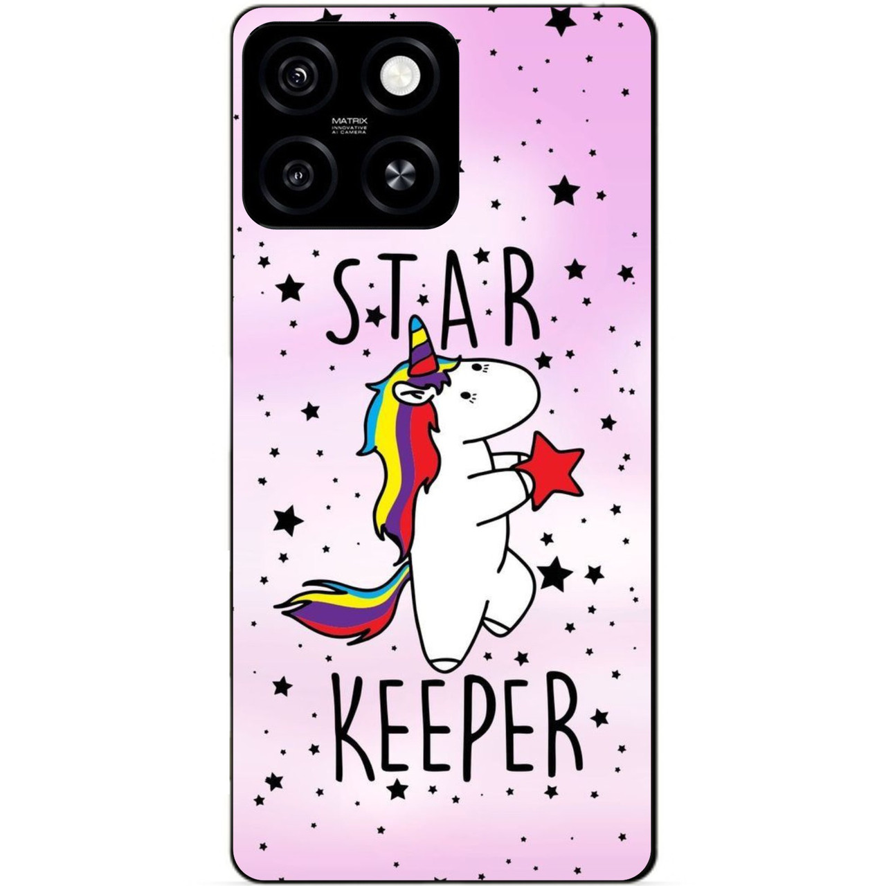 Силіконовий чохол бампер для Zte Blade A55 з малюнком Поні Star Єдиноріг