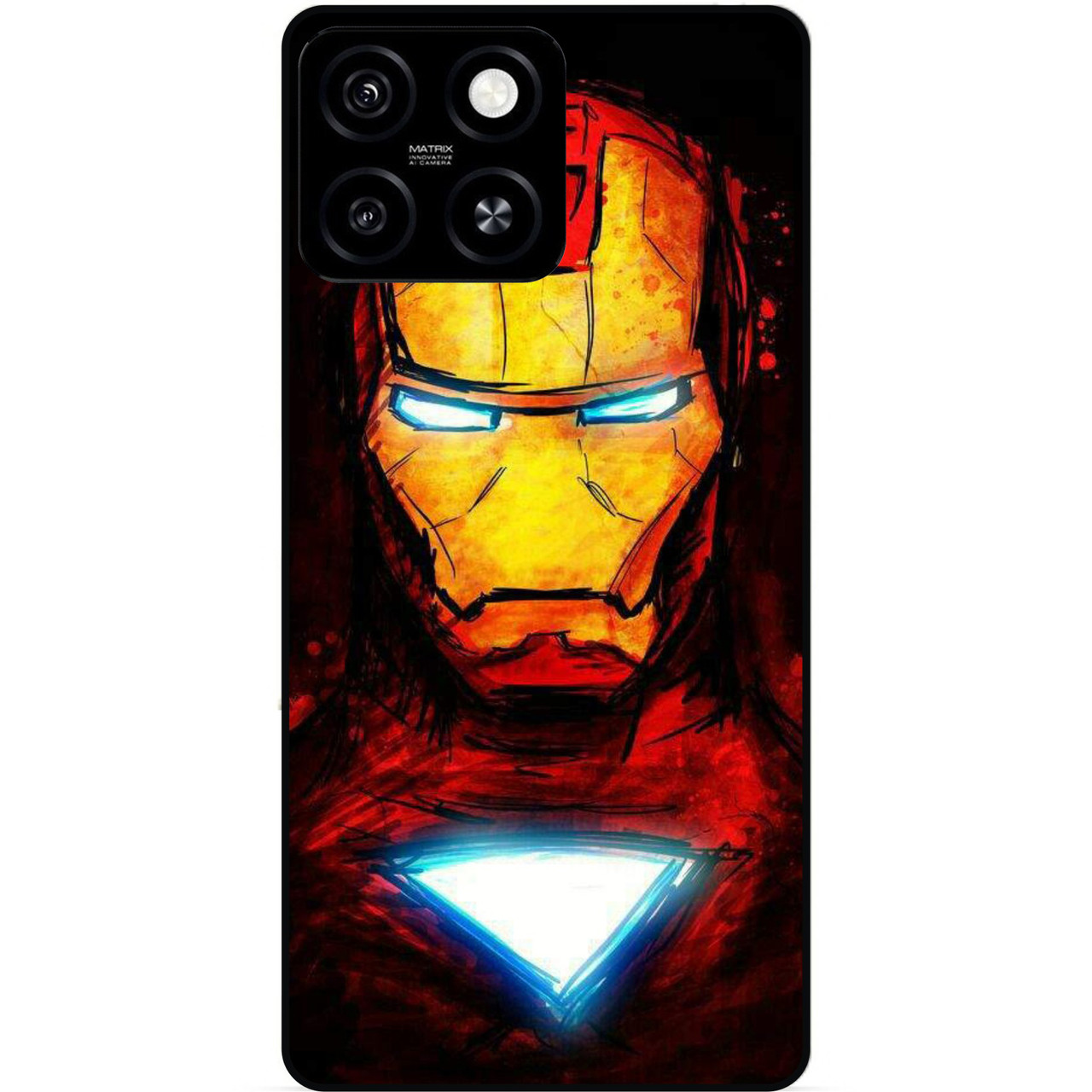 Силіконовий бампер чохол для Zte Blade A55 з малюнком Marvel Марвел Залізна людина Iron man