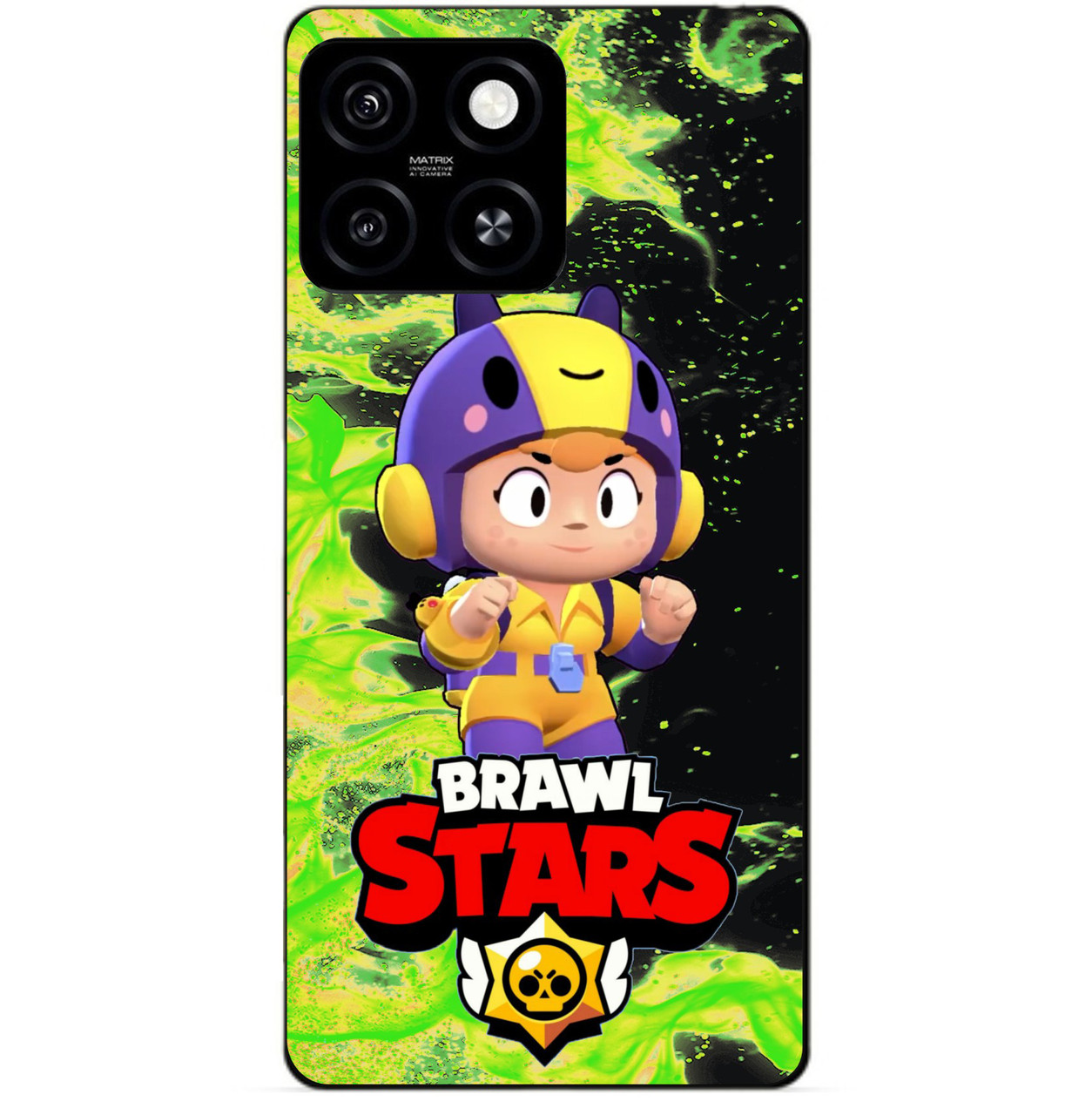 Силіконовий бампер чохол для Zte Blade A55 з Героєм Бравл Беа снайпер