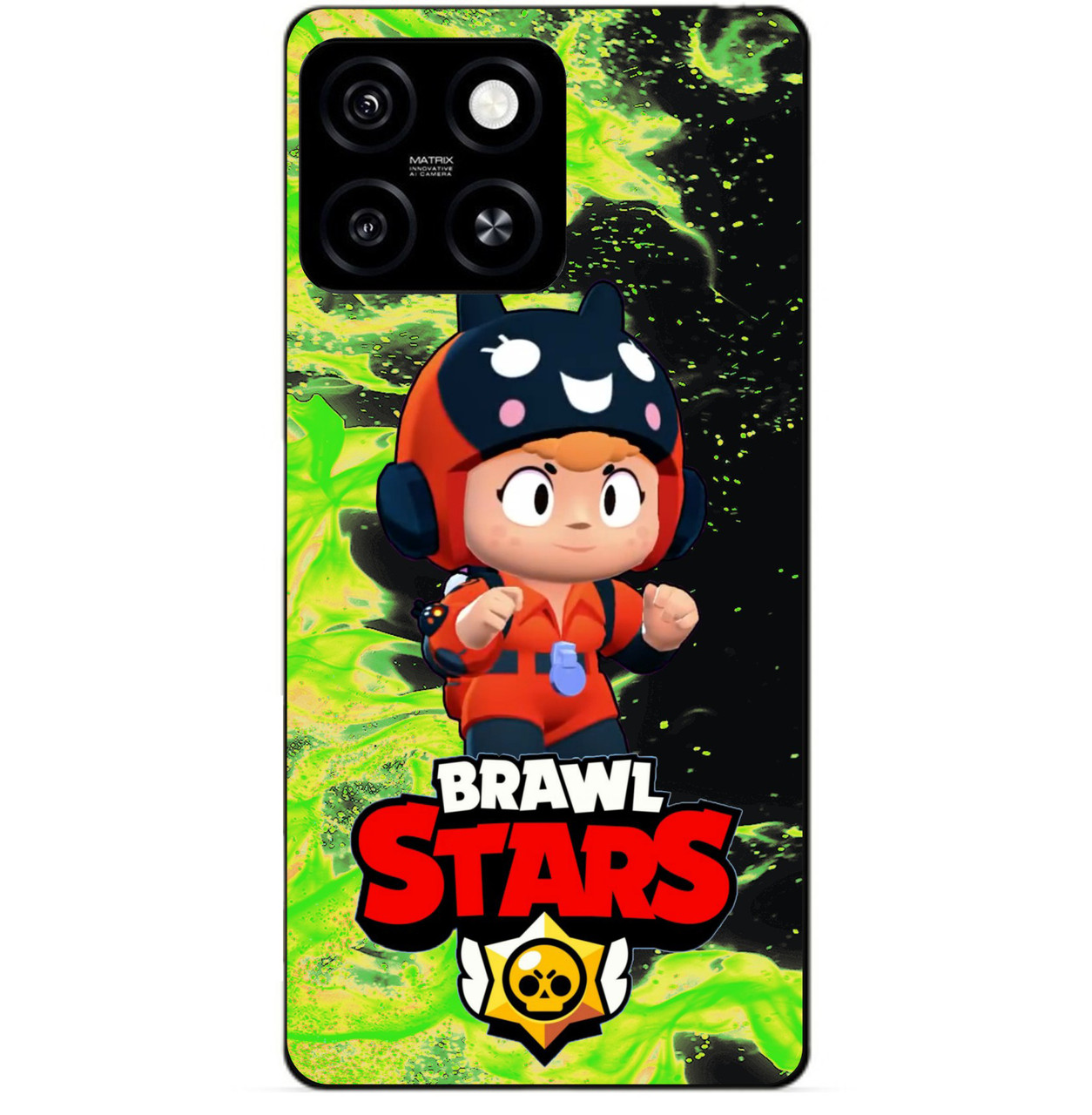 Силіконовий бампер чохол для Zte Blade A55 з Героєм Бравл Беа