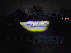 Світлодіодна LED лед фара-лінза ближнє світло, білий+жовтий, кругла, чітка межа, 3 режими, фото 5