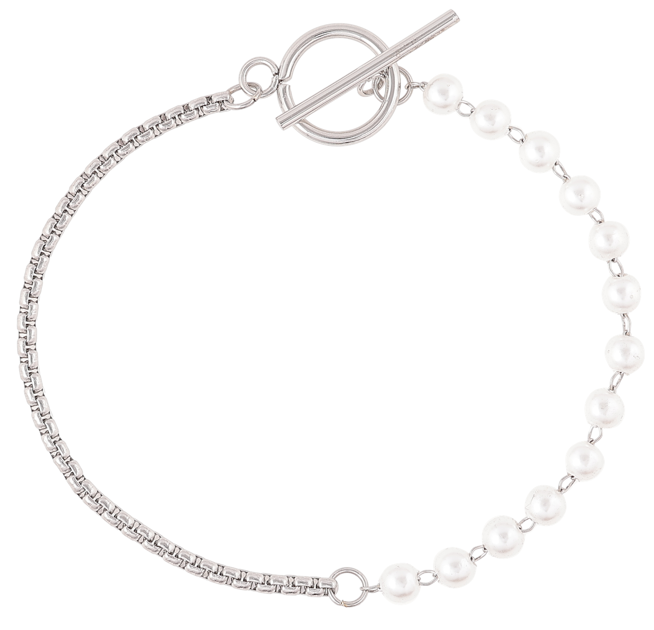 Браслет Xuping ТТМ Stainless Steel цвет Родий "Цепочка с жемчужными ...