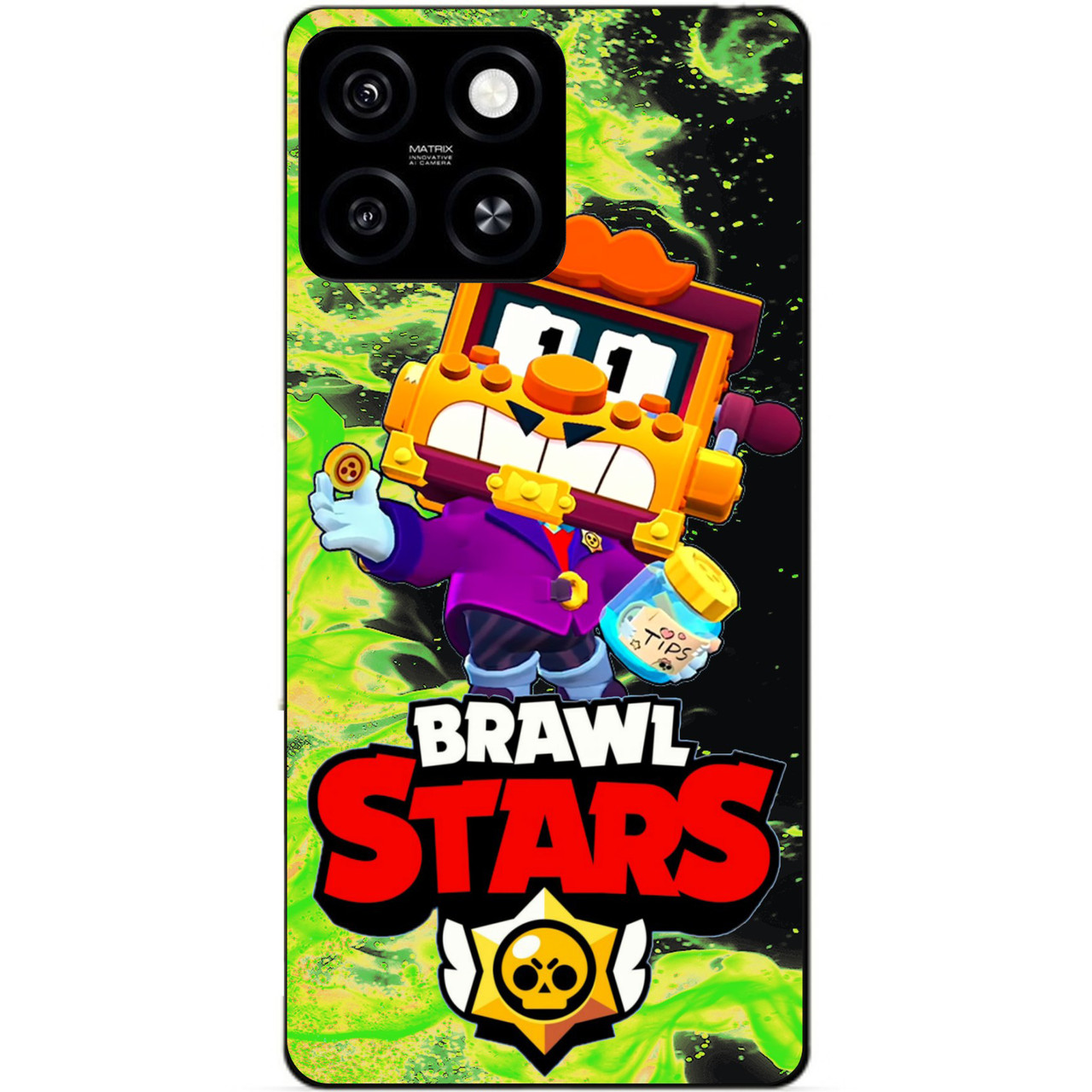 Силіконовий бампер чохол для Zte Blade A55 з Героєм Бравл Гриф