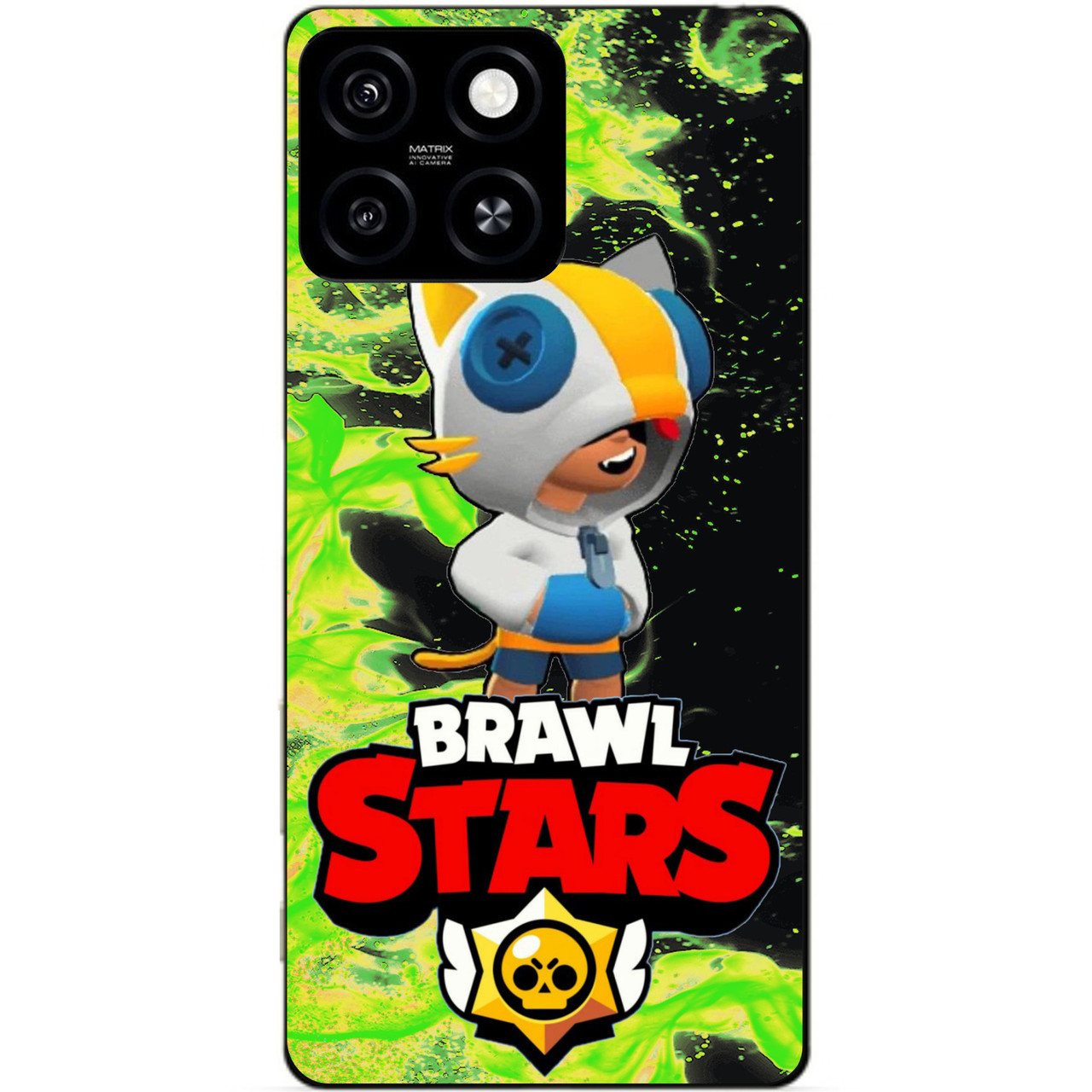 Силіконовий бампер чохол для Zte Blade A55 з Героєм Бравл Леон Кіт