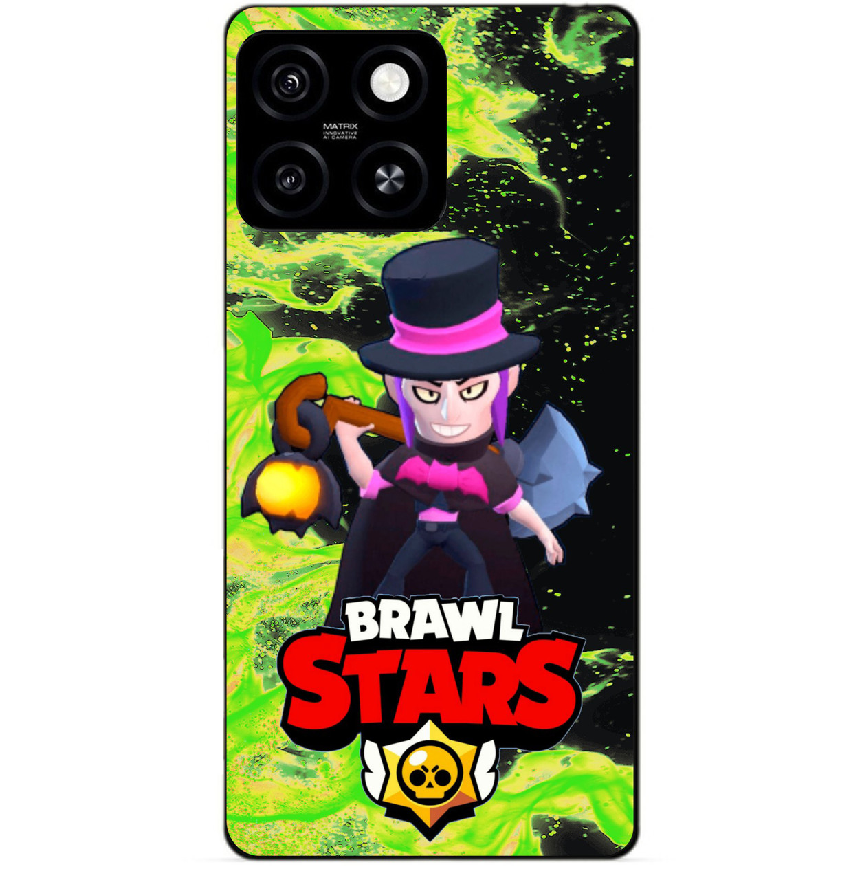 Силіконовий бампер чохол для Zte Blade A55 з Героєм Бравл Мортіс