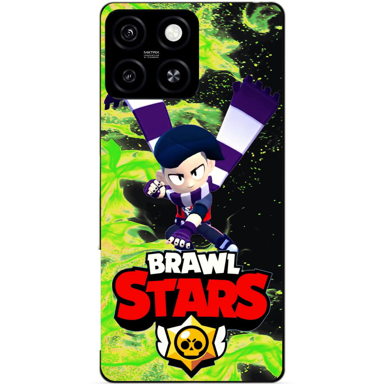 Силіконовий бампер чохол для Zte Blade A55 з Героєм Бравл Едгар