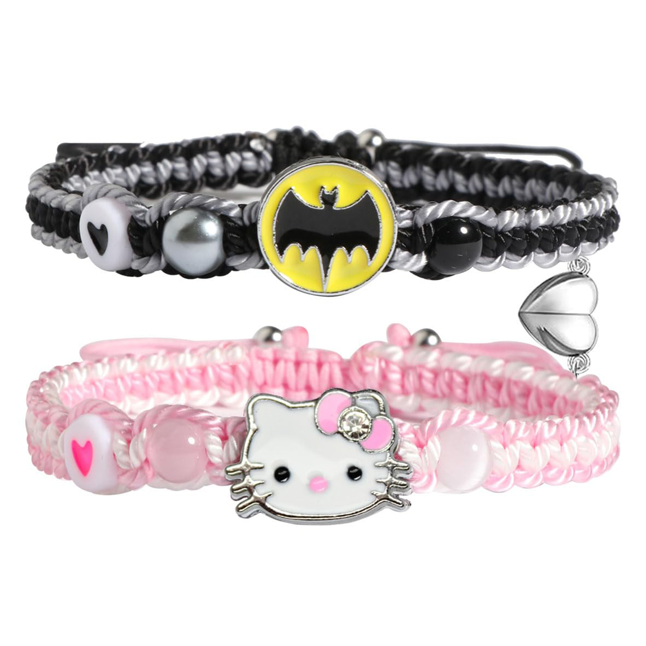 Парні браслети з hello kitty та Batman. Прикраса на руку для закоханих