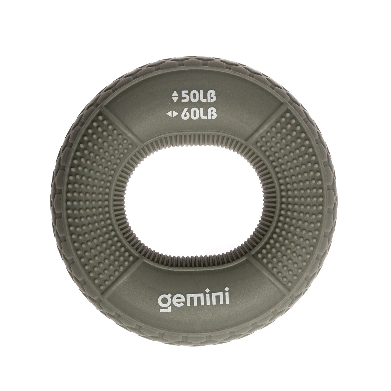 Еспандер кистьовий кільце силікон Gemini GI-4000-(50LB-60LB) навантаження 22,5кг-27кг сірий, фото 1