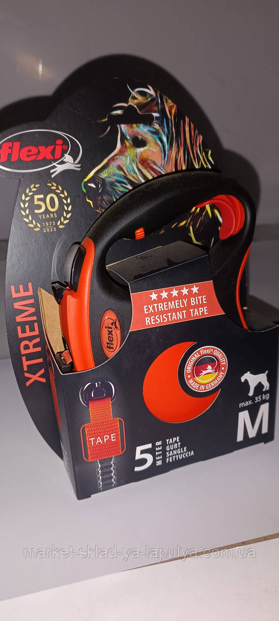 Рулетка повідець Flexi m 5м 35 кг extreme, фото 1