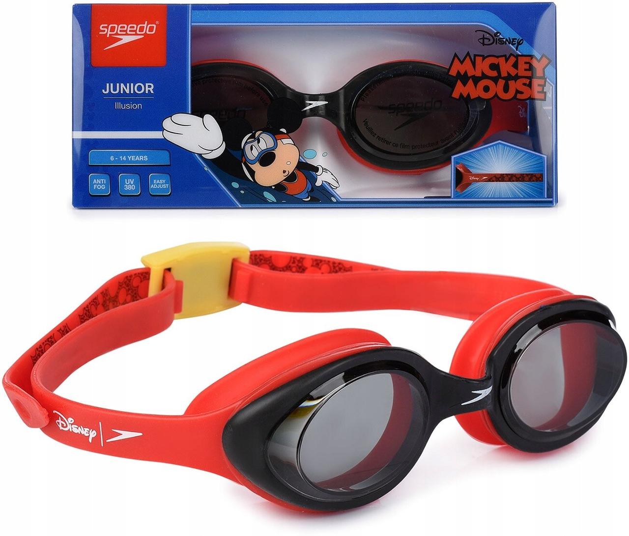Окуляри для плавання Speedo ILLUSION GOG JU Disney червоний, чорний OSFM 8-11617C812 (Оригінал), фото 1